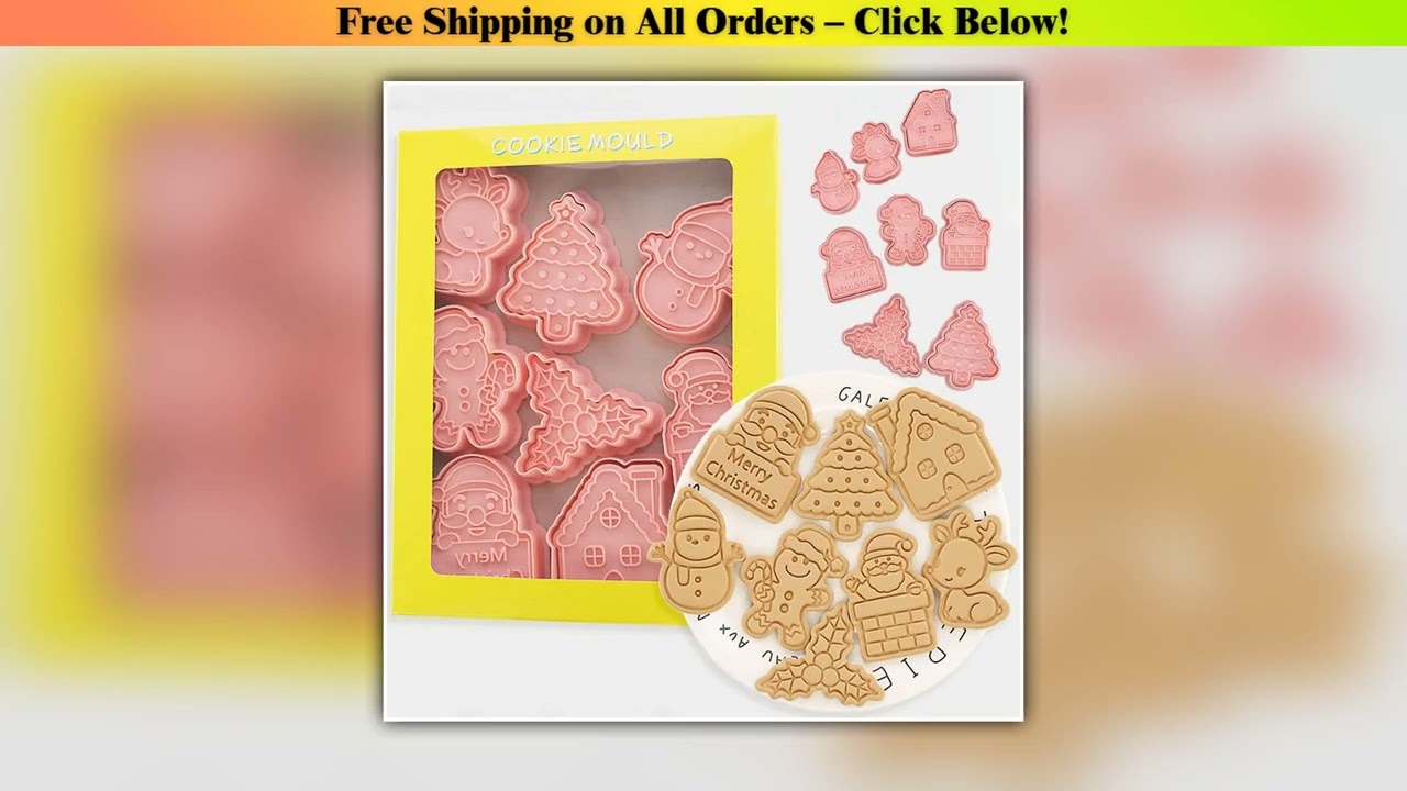 Christmas Cookie Mold Set Creative Baking Tools Holiday Biscuit Cutter Sugar Cookie Shaper DIY Kitc