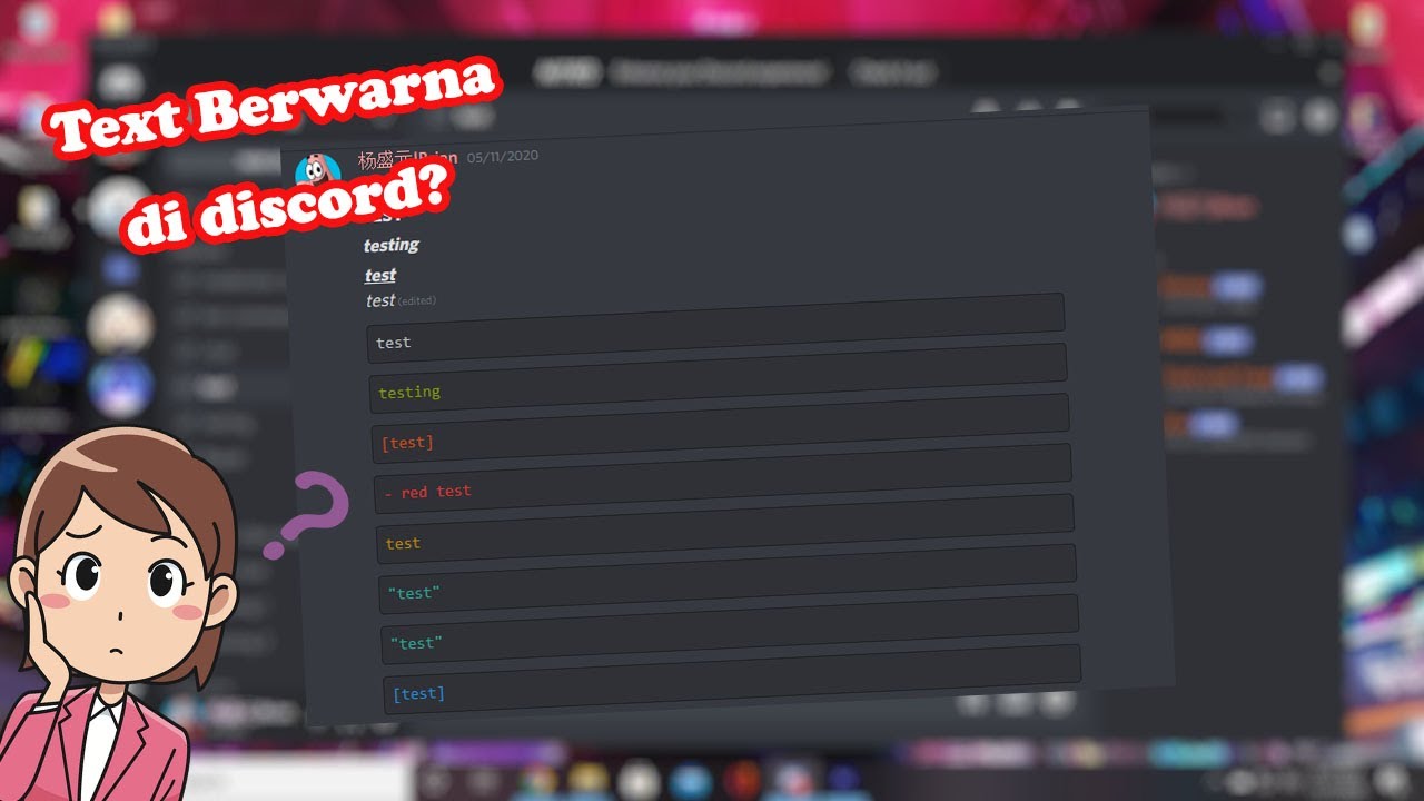 Tutorial tulisan discord (Italic, Underline, bold, dan berwarna) untuk di PC! - YouTube