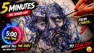 I Drew This Realistic Portrait in JUST 5 Minutes… NO SPEED-UP! 😳
