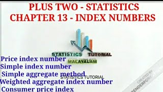 PLUS TWO - STATISTICS - CHAPTER 13 - Simple index - Consumer price index