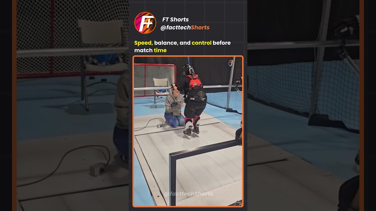 Ice Hockey Player Training on Skating Treadmill 🏒❄️ Pre-Match Speed & Balance 