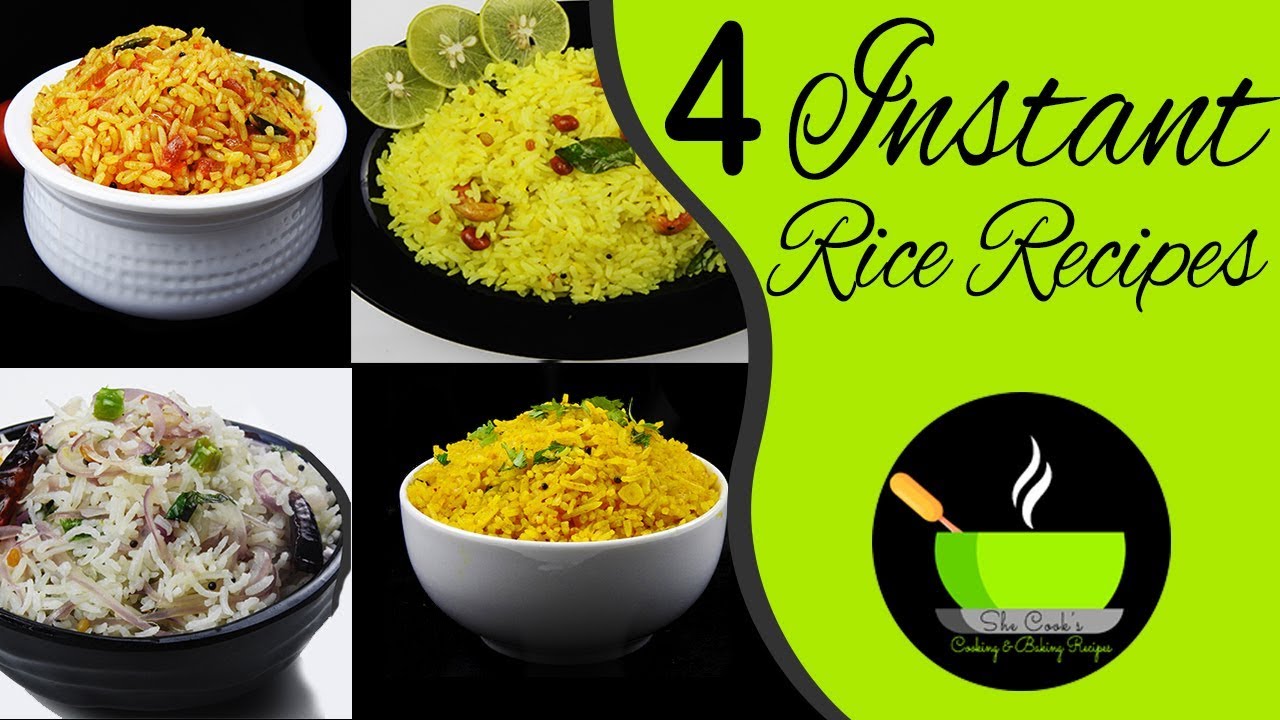 4 Easy Instant Rice Recipes | Lunch Box Recipes & Ideas |  5 Minute Rice Recipes | Rice Recipes | She Cooks