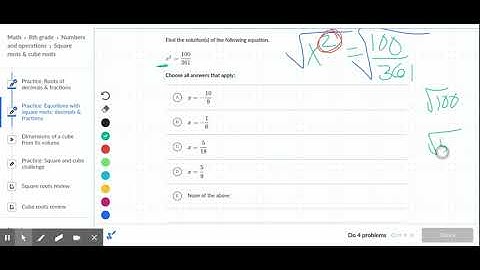 Equations with square roots: decimals & fractions (practice) | Khan Academy