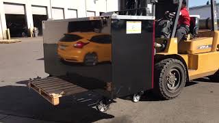 Loading a Snap on tool box with a forklift