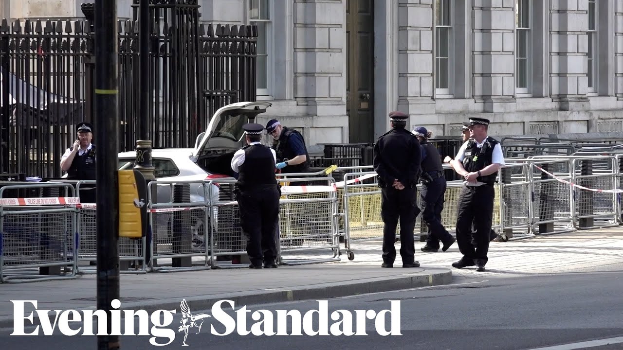 Car crashes into gates of Downing Street