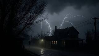 Dark Village Under a Violent Storm | Intense Rain and Rolling Thunder for Deep Sleep