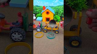 😱 Amazing Mini Tractor Making Cement Pillar | Real Working DIY Construction Machine 🚜 #shorts