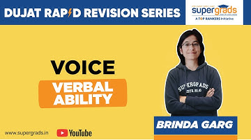 Voice | Verbal Ability | DUJAT Rapid Revision Series | DUJAT 2021 | SUPERGRADS