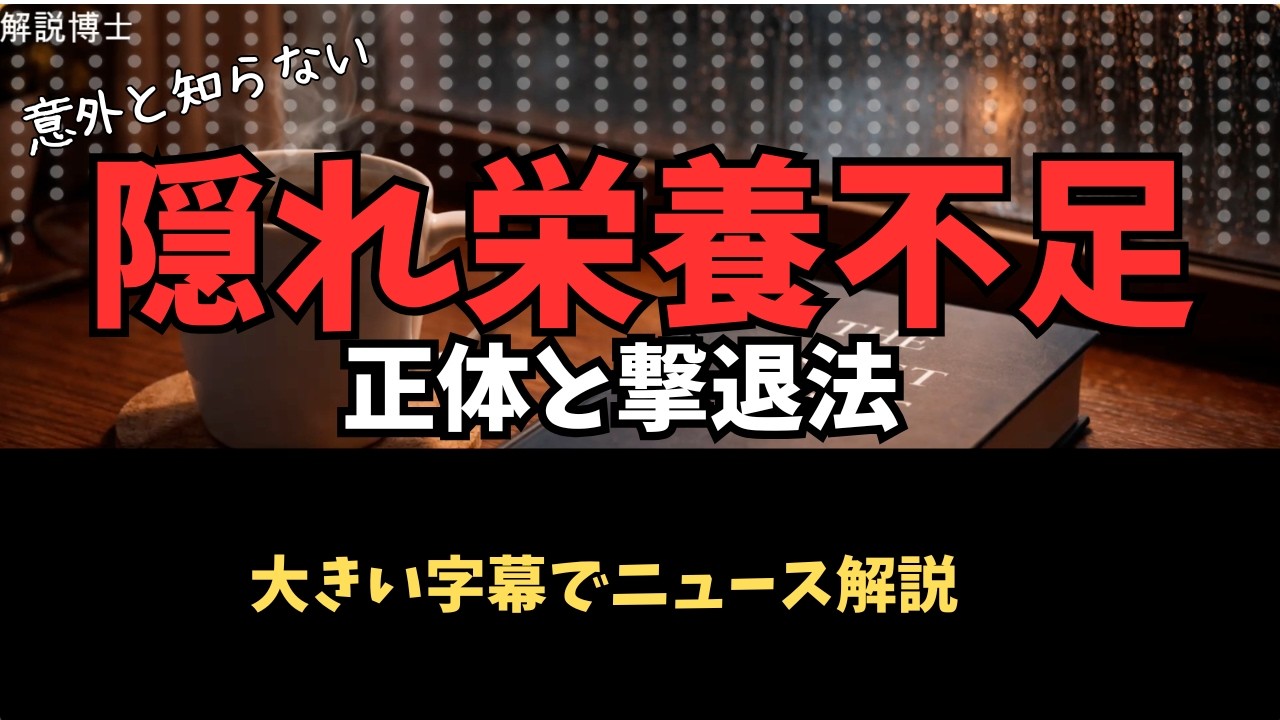 260226 食べているのに栄養失調！日本人の98%が不足「ビタミンD・亜鉛・マグネシウム」隠れ栄養不足の怖さと今日からできる対策
