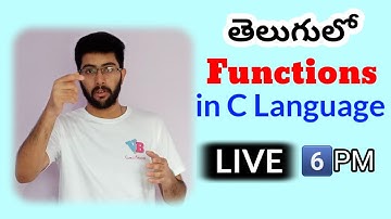 Functions in C Language in Telugu Live | Vamsi Bhavani
