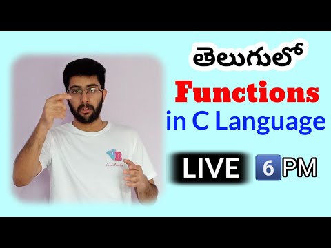 Functions in C Language in Telugu Live | Vamsi Bhavani