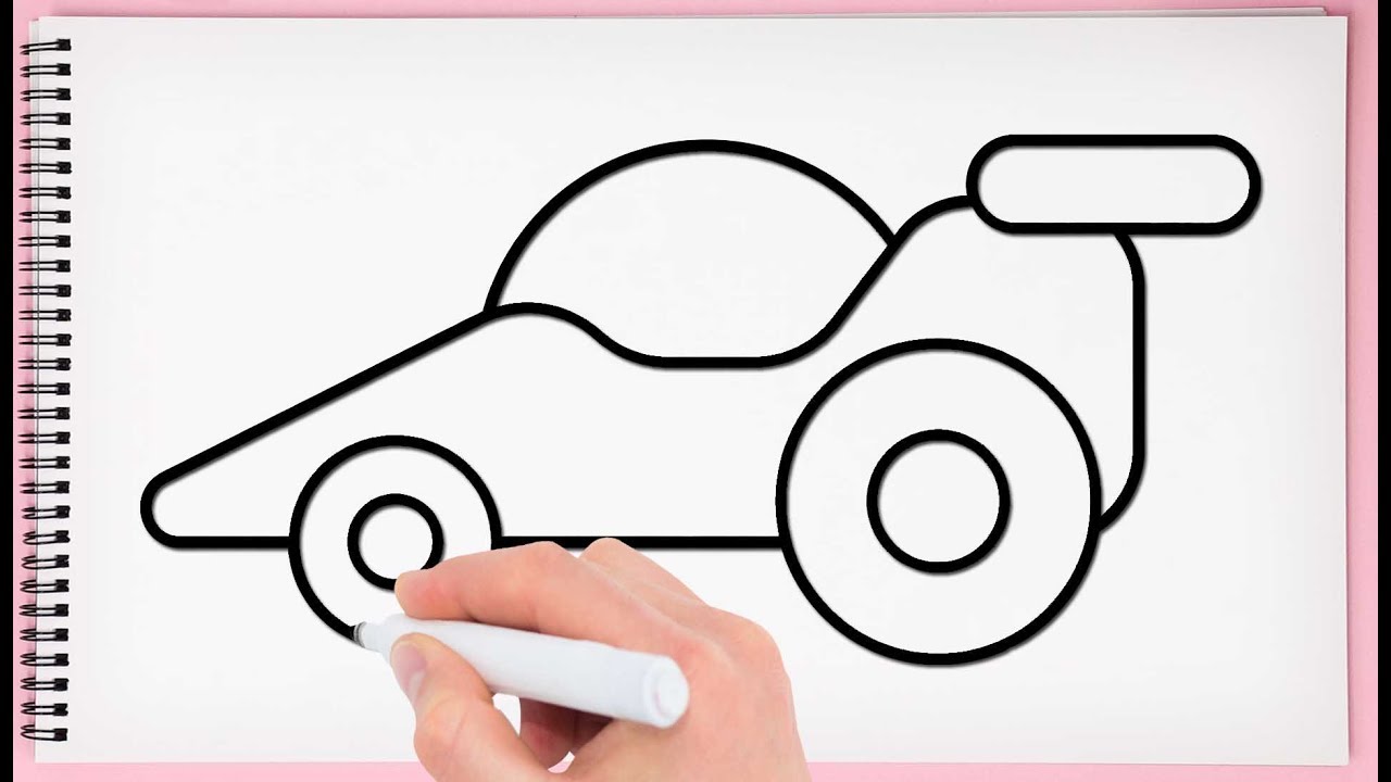 How To Draw A Car Step By Step For Kids Learn Drawing Race Car