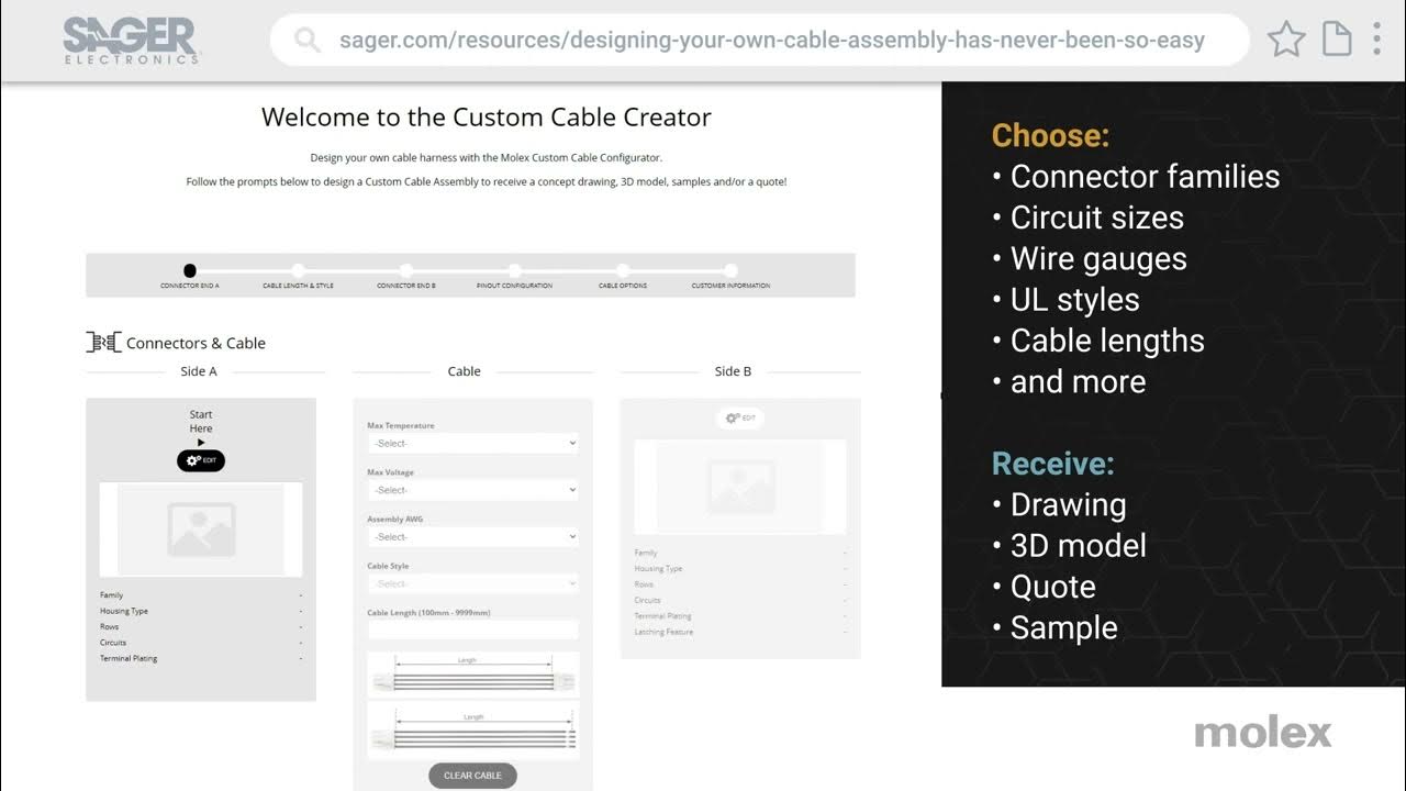 Molex Custom Cable Configurator YouTube