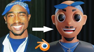 Turn Anyone into a 3D Stylized Character with Blender - 2Pac
