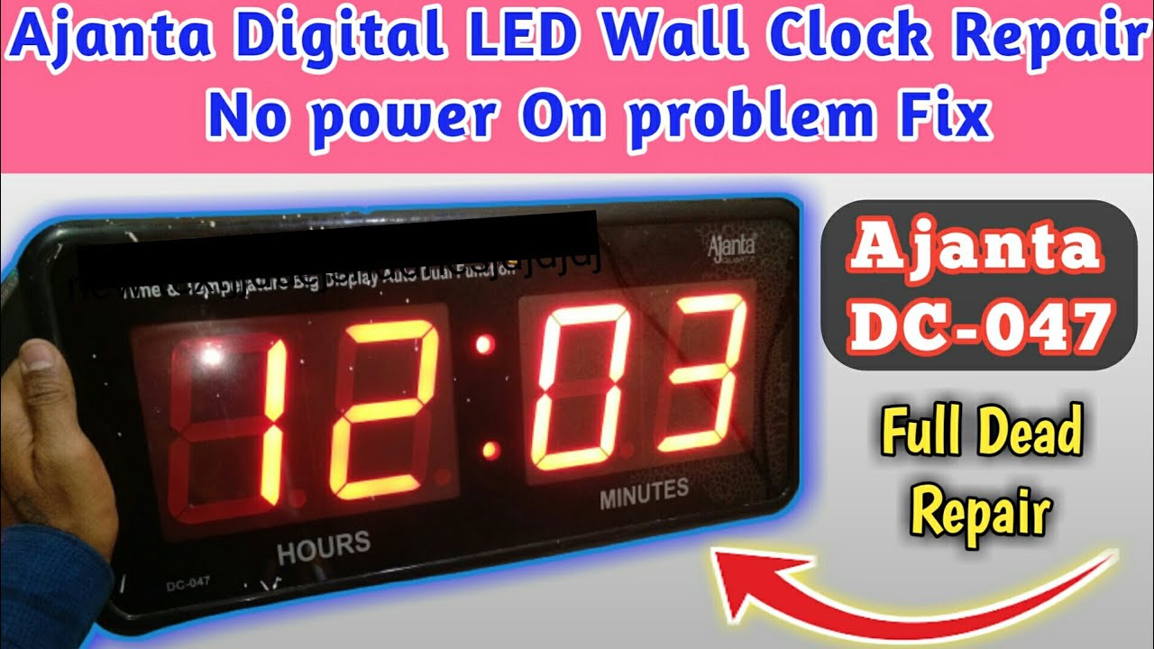 Digital LED Wall Clock Repair Ajanta DC 047 Quartz Digital Wall digital-led-wall-clock-repair-ajanta-dc-047-quartz-digital-wall