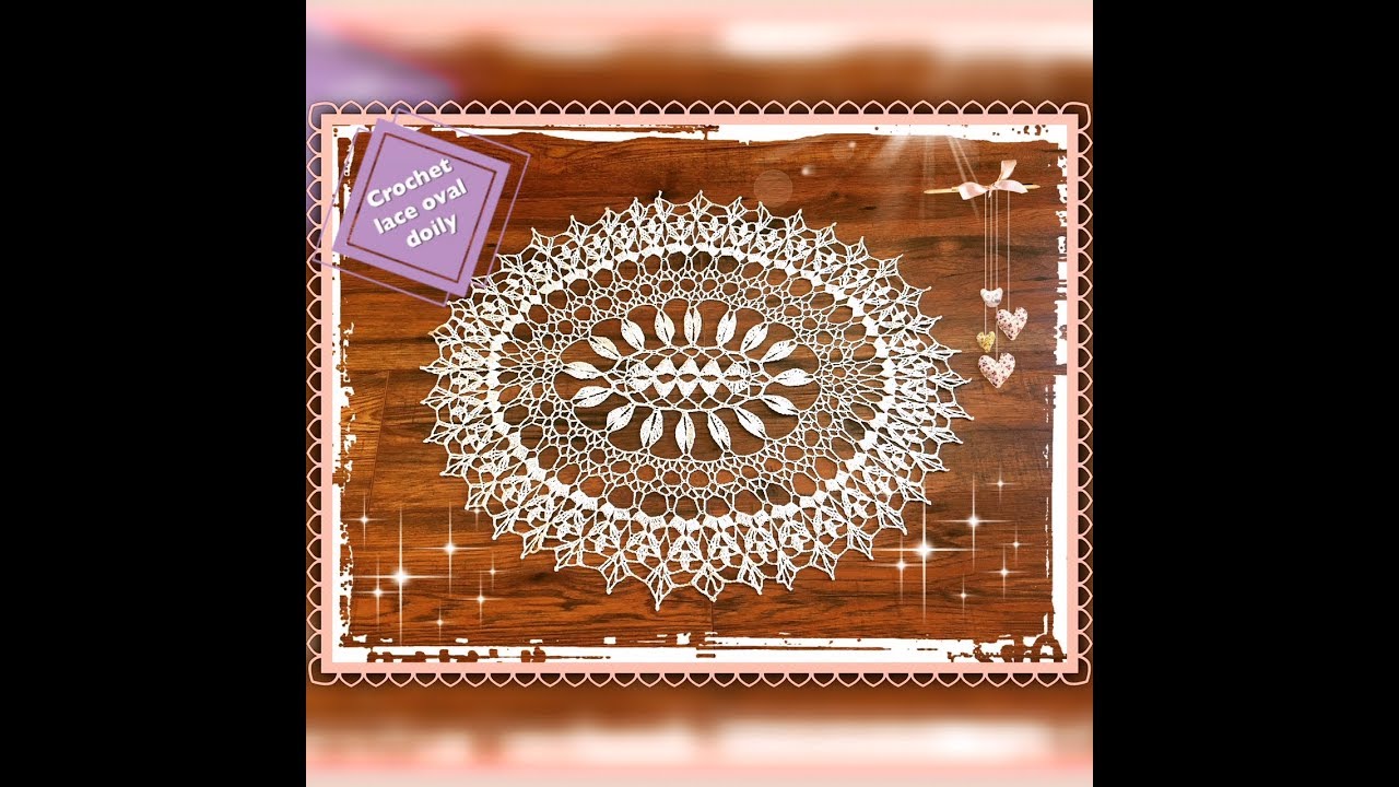 How to crochet lace oval doily Part 1 of 2 #Joanna Stawniak, #doily, #  crochet,