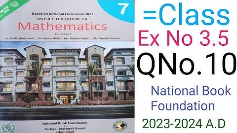 Mathematic Class 7 Exercise 3.5 Question No 10 National Book Foundational