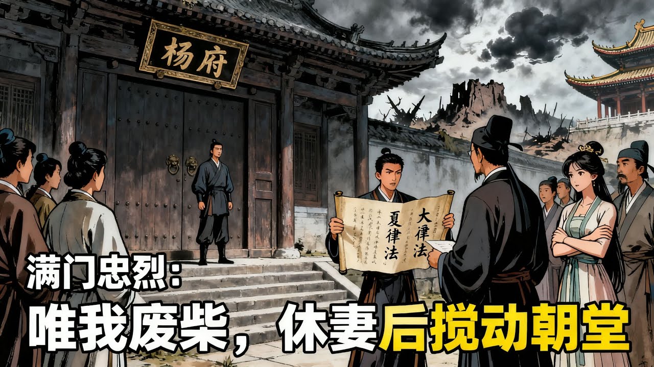 《滿門忠烈：唯我廢柴，休妻後攪動朝堂》楊家十將戰死沙場，只剩個膽小如鼠的八郎。當退婚隊伍逼上門，他忽然掏出大夏律法：女退男婚？不存在的，今日起你是我休掉的前未婚#历史#玄幻#小说