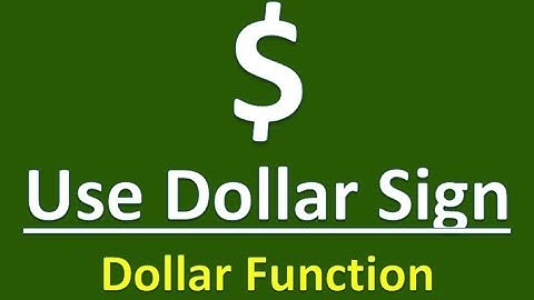 How To use Dollar Function In Excel Hindi Complete Detail