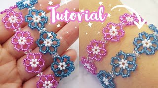 Beaded Flower Bracelet / Choker | Easy Seed Bead Jewelry Tutorial