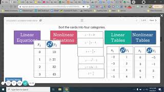 Sennett Card Sort  Linear or Nonlinear • Activity Builder by Desmos