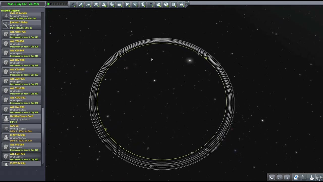KSP - Easter egg - secret asteroid belt around Dres -