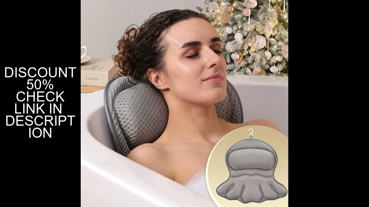 Bath Pillow Bathtub Pillow, Luxury Bath Pillows for Tub Neck and Back Support, Bath Tub Pillow Headr