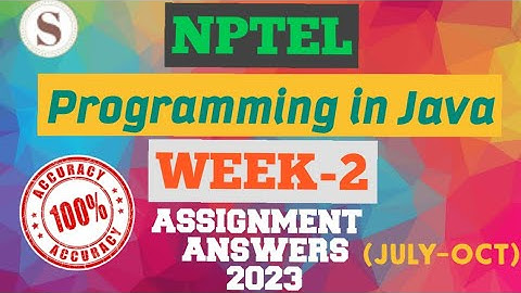 Programming in Java|| WEEK-2 Quiz assignment Answers 2023||NPTEL||#SKumarEdu