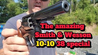 Smith and Wesson 10-10 on the range with reloads