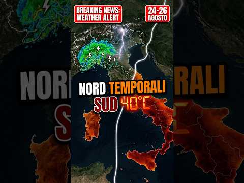 Video METEO: ITALIA SPACCATA IN DUE! 40°C al Sud e Temporali al Nord