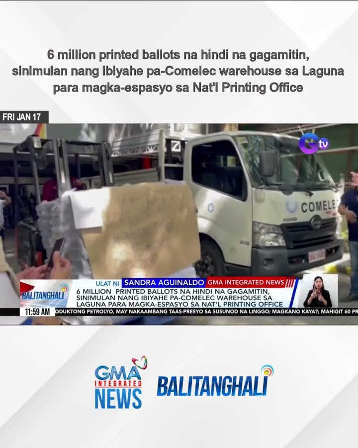 6 million printed ballots na hindi na gagamitin, sinimulan nang ibiyahe pa-Comelec... | Balitanghali