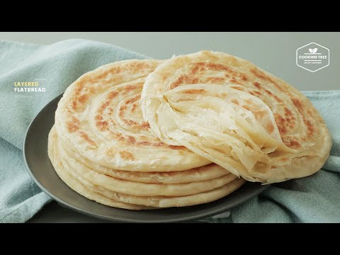 겹겹이 뜯어 먹는 플랫브레드 만들기 * 노오븐 노이스트 : Layered Flatbread, Paratha * <strong>No</strong> yeast,<strong>No</strong> oven Recipe | <strong>Cooking</strong> tree