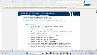 Shelly Cashman Excel 365/2021 | Modules 4-7: SAM Capstone Project 1a Victoria Streaming Service