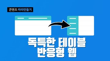 표(table) 반응형  제목+내용 상하 배치가 좌우 배치가 된다? / html5 / css3 / 기초 / 웹퍼블리셔