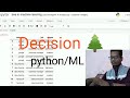 Decision tree  machine learning tutorial using python