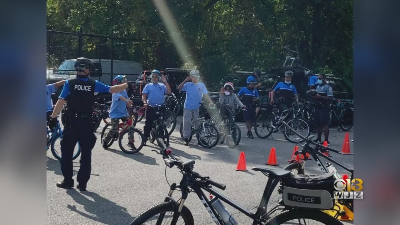 Anne Arundel County Police Officers Ride Bikes With Kids - YouTube