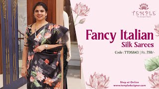 Fancy Italian Silk Sarees | TTDS843 | PRE BOOKING | templedesigner.com | #saree #onlinesaree