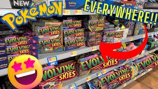 How To Find EVOLVING SKIES in 2023... It's EVERYWHERE!! 😱 Pokemon Card Hunt VLOG 🤳