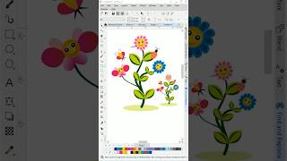 Flowers Vector Art 2026 | Vector Design in Coreldraw | Coreldraw 2026 #shorts