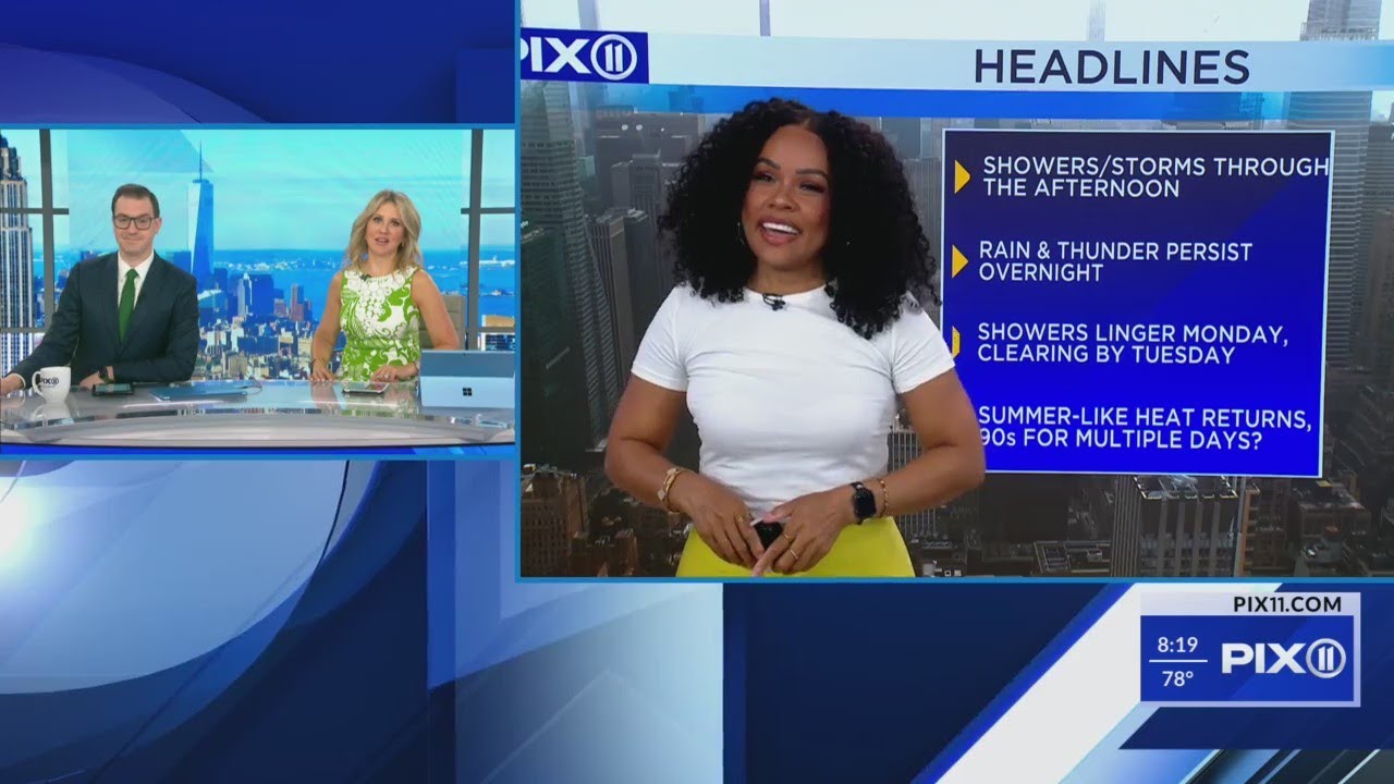 NY, NJ forecast: Hot, humid with chance of thunderstorms - YouTube