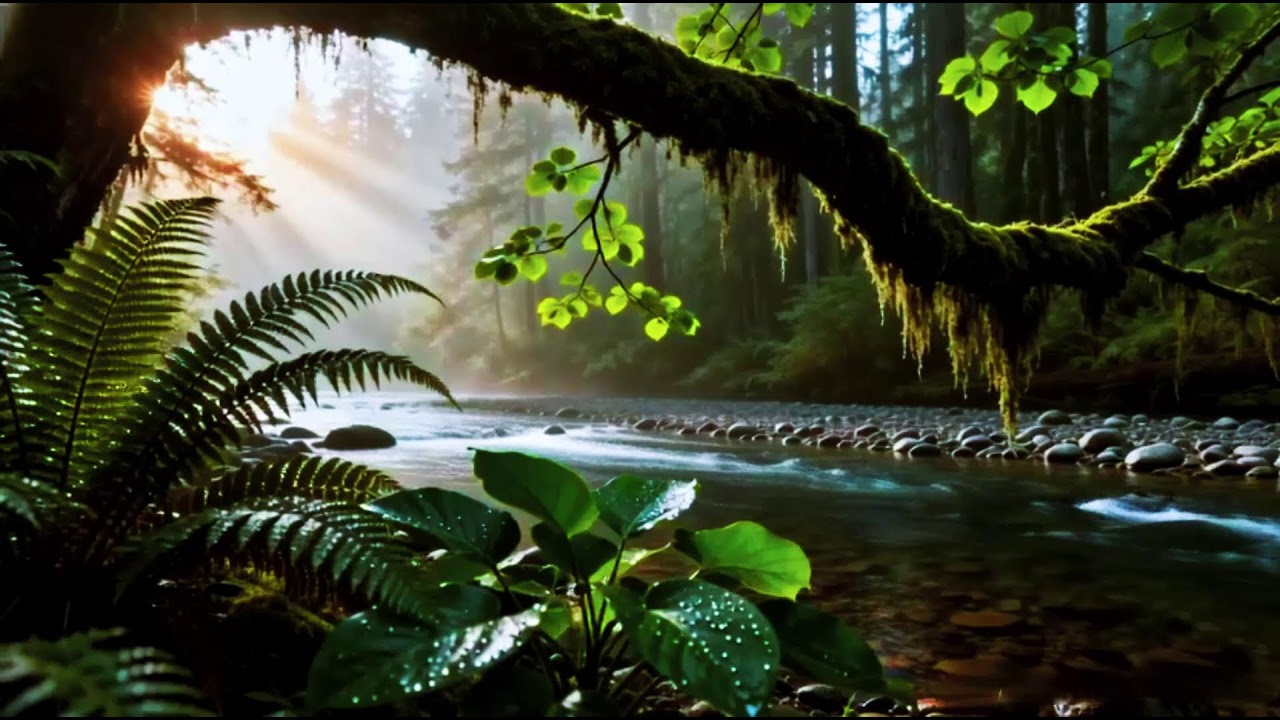 Calming Forest Ambience, Birds Singing & Beautiful Stream Sounds for Peaceful Sleep,ASMR Study Focus