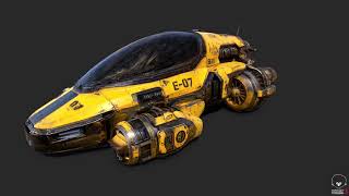 Futuristic Spacecraft Low-poly 3D model