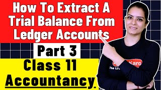 How To Extract A Trial Balance From Ledger Accounts | Complete Concept with solved problem | Part 3