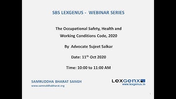 The Occupational Safety, Health, And Working Conditions 2020