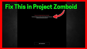 Fix Sorry an unexpected error occurred in Project Zomboid