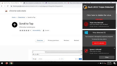 Scroll to Top extension - how to remove from Google Chrome?