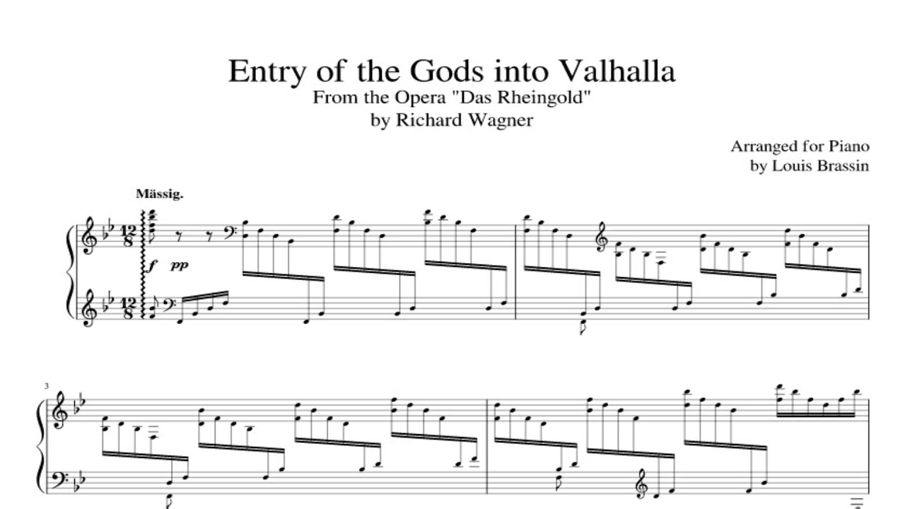 Wagner Entry of the Gods into Valhalla (Piano solo) YouTube