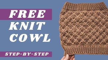 How to Knit the Mock Honeycomb Cowl || Free Knitting Pattern for Decorative Circle Scarf