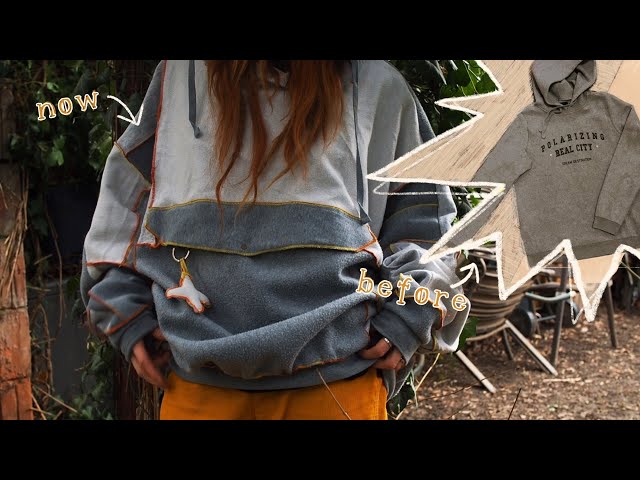 how to sew a hoodie from scratch | ZERO WASTE rework fashion - YouTube