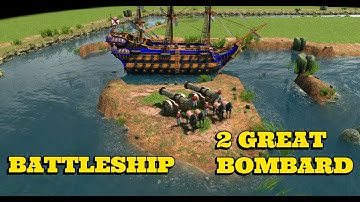Age of Empires III  Definitive Edition  battleship vs 2 great bombard